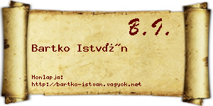 Bartko István névjegykártya
